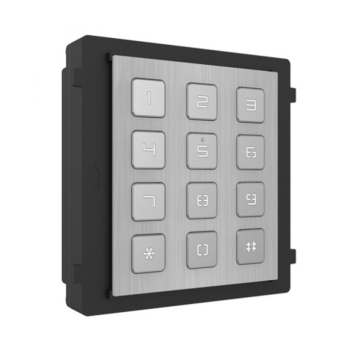 Hikvision Módulo de apertura con teclado de acero inoxidable para videoportero IP modular empotrado/superficie · Ref. DS-KD-KP/S