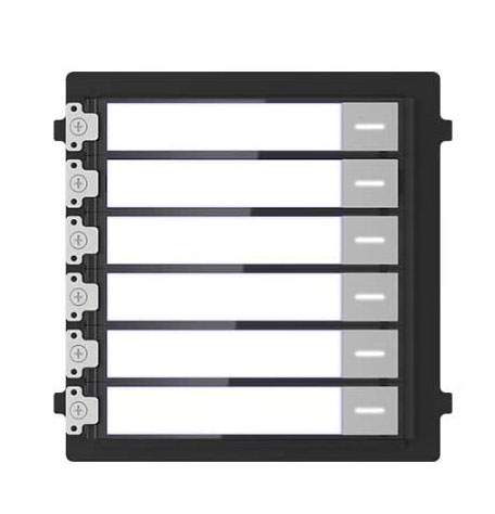 Hikvision Módulo de videoportero modular 6 Botones/Etiquetas Acero inoxidable · Ref. DS-KD-KK/S
