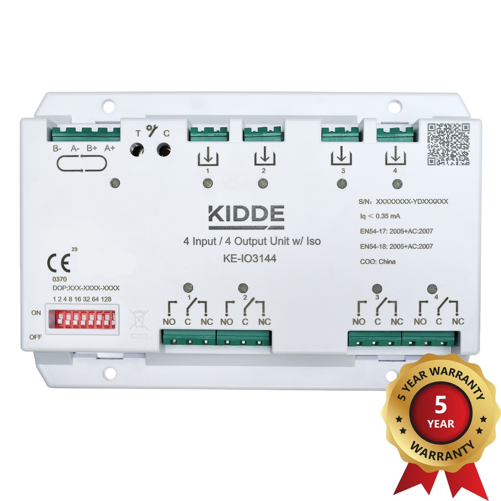 Kidde Módulo inteligente direccionable de 4 entradas/4 salidas con aislador · Ref. KE-IO3144