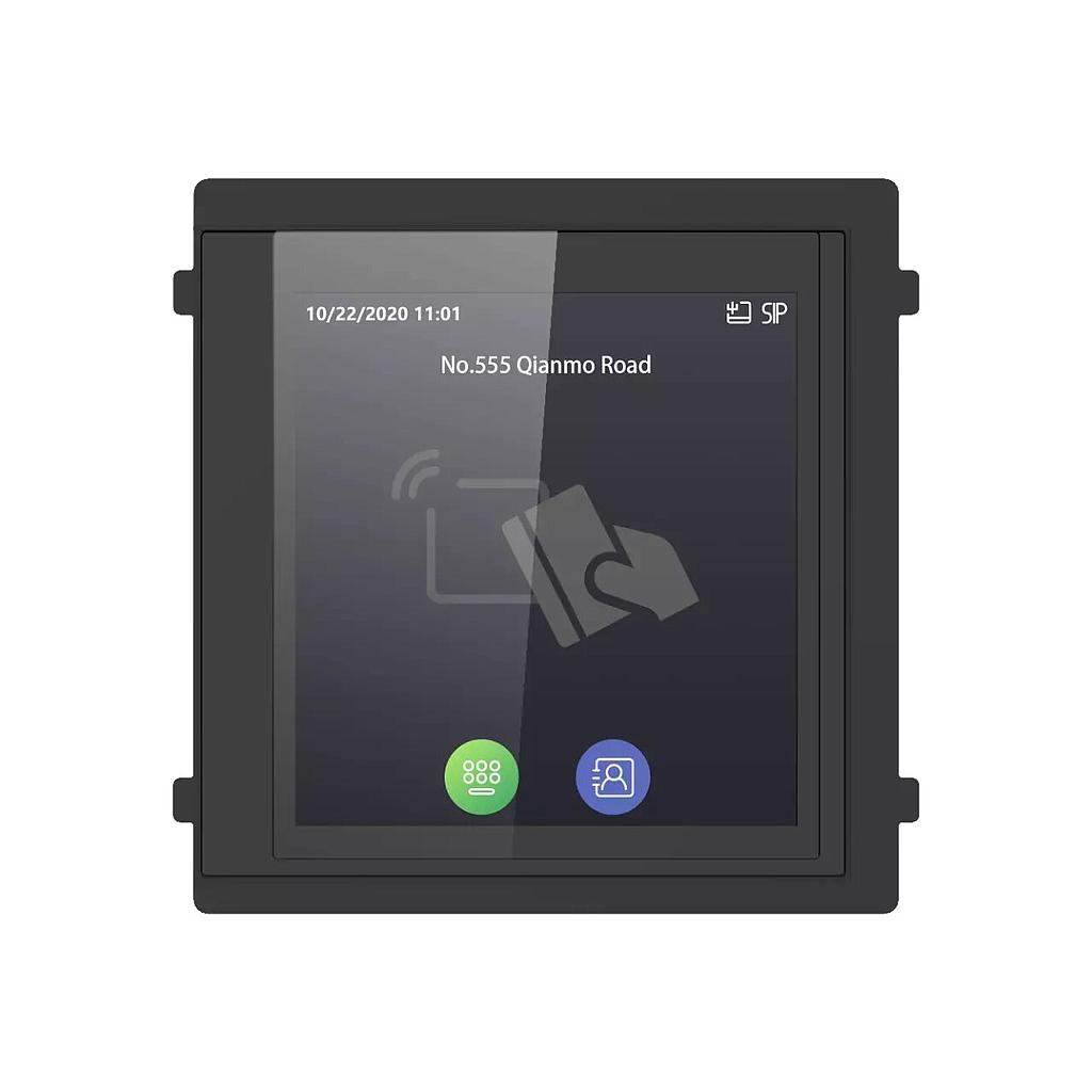 Hikvision Módulo puerta videoportero pantalla táctil 4" lector tarjetas EM IP65 IK08 · Ref. DS-KD-TDE
