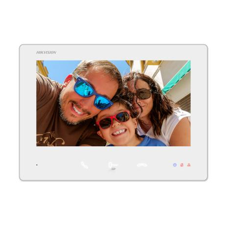Hikvision Monitor 2 hilos HD de interior para videoportero 7" 4 botones. Color Blanco Montaje Superficie · Ref. DS-KH7300EY-TE2/White