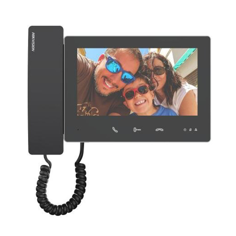 Hikvision Monitor interior para videoportero 2 hilos HD con auricular de mano Wifi Color Negro · Ref. DS-KH7300EY-WTHE2