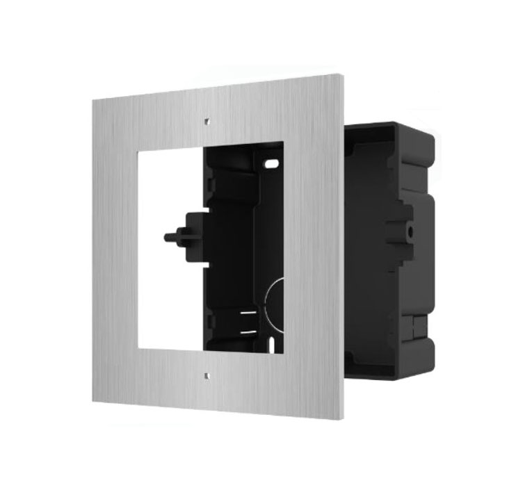Hikvision Panel frontal y Caja de registro para videoportero 1 módulo Hikvision. ACERO INOXIDABLE. MONTAJE EMPOTRADO · Ref. DS-KD-ACF1/S