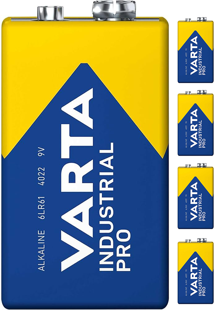 Varta Pila 9V de gran potencia, duración y fiabilidad Varta industrial Pro · Ref. 1604 9V