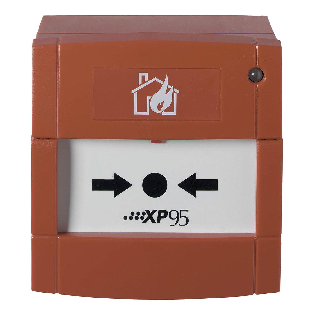 DMN990I - Pulsador analógico para montar en superficie, serie 990. Aislador interno, con led indicador de estado y llave de prueba. Rojo.