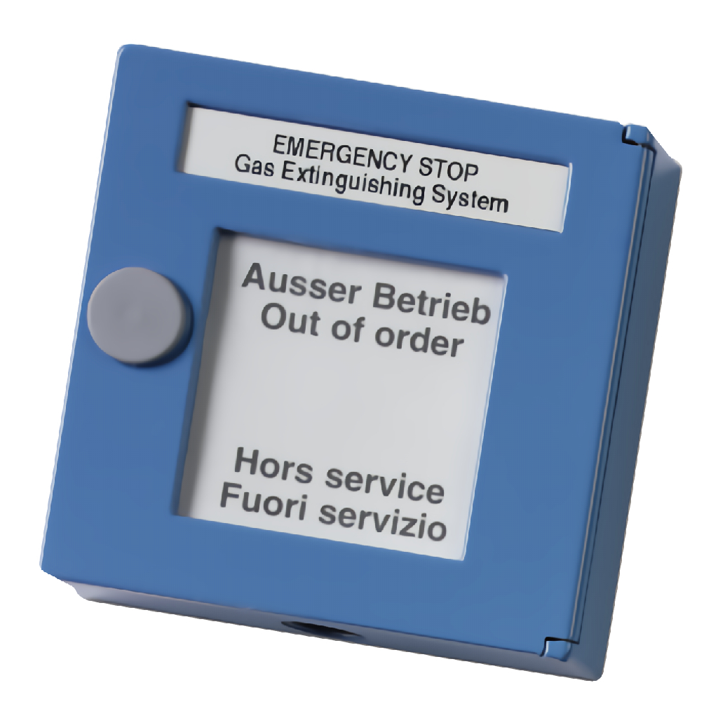 Aritech Pulsador convencional manual interrupción de emergencia de gas, color azul · Ref. DM862-4