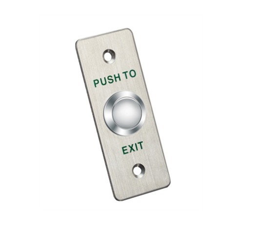 Hikvision Pulsador de salida y emergencia metálico en panel de aleación de aluminio · Ref. DS-K7P02