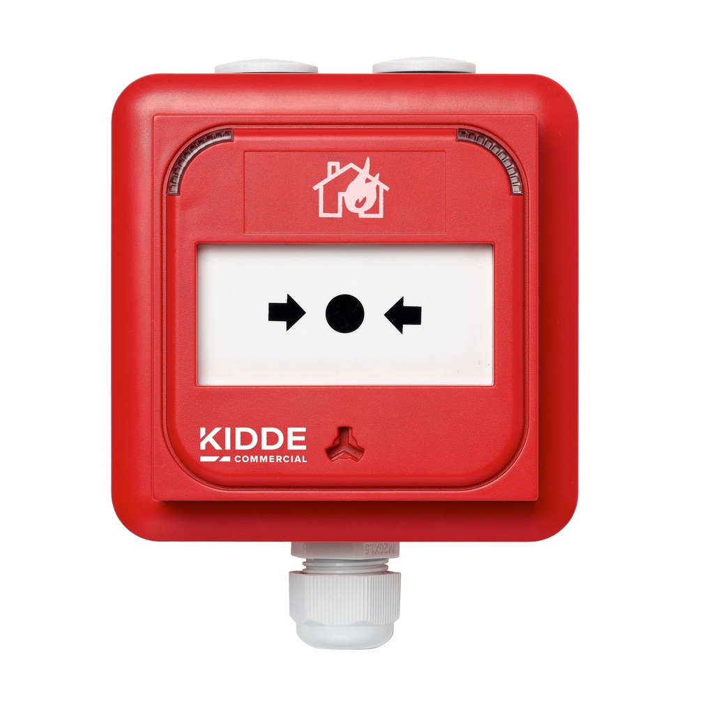 NC-MC-IP-100-R - Pulsador manual de activación de alarma de incendios inteligente convencional Exterior Rojo