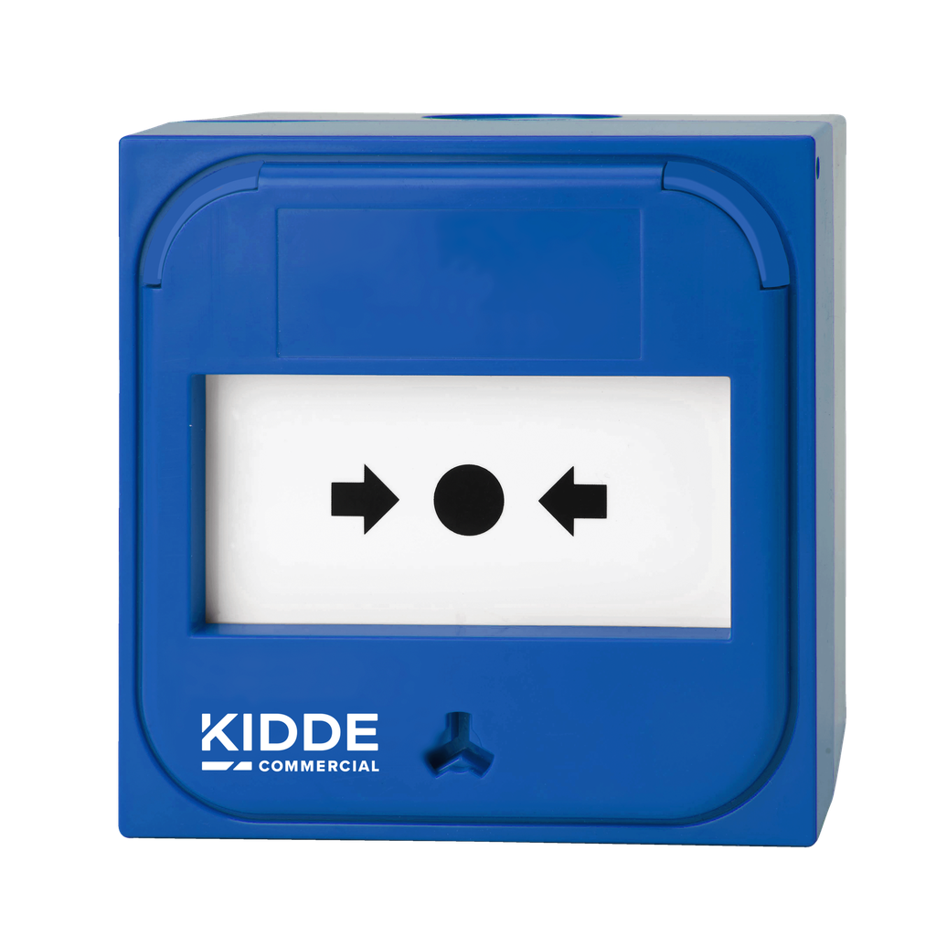 Kidde Pulsador manual para el control de sistemas de emergencia azul para aplicaciones de montaje empotrado 0 Ω · Ref. NC-MC-0-U