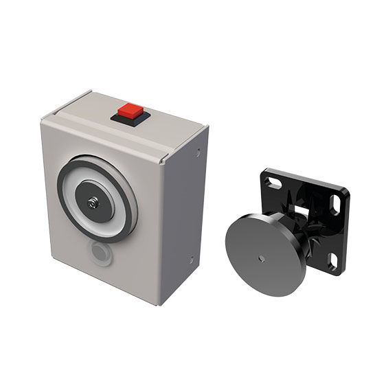 VMPO245M - Retenedor electromagnético de puerta para montaje en pared 50kg Sewosy VMPO245M