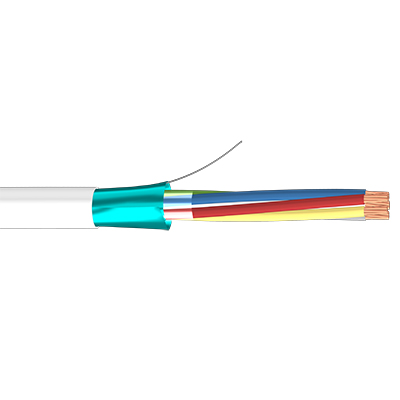 Rollo 100m de cable flexible 4 hilos apantallado libre halógenos (4x0,22 AL/M HF) · Ref. BSC21545