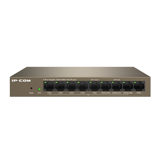 IPCOM Router 9 puertos Gigabit RJ45 (8 PoE) administrado en la nube · Ref. M20-8G-PoE