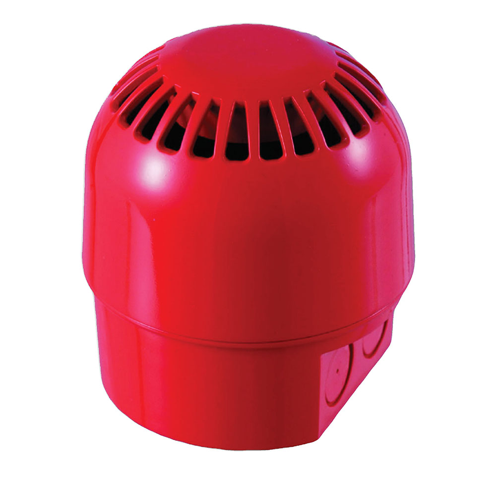 AS2364 - Sirena analógica alimentada de lazo serie 2000. Exterior Roja. Base alta tubo vista  Techo/Pared Aritech