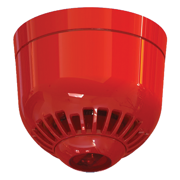 Aritech Sirena Convencional Aritech de policarbonato para interior. Montaje en techo. Lámpara lanzadestellos rojo 85 a 97 dB · Ref. ASC366