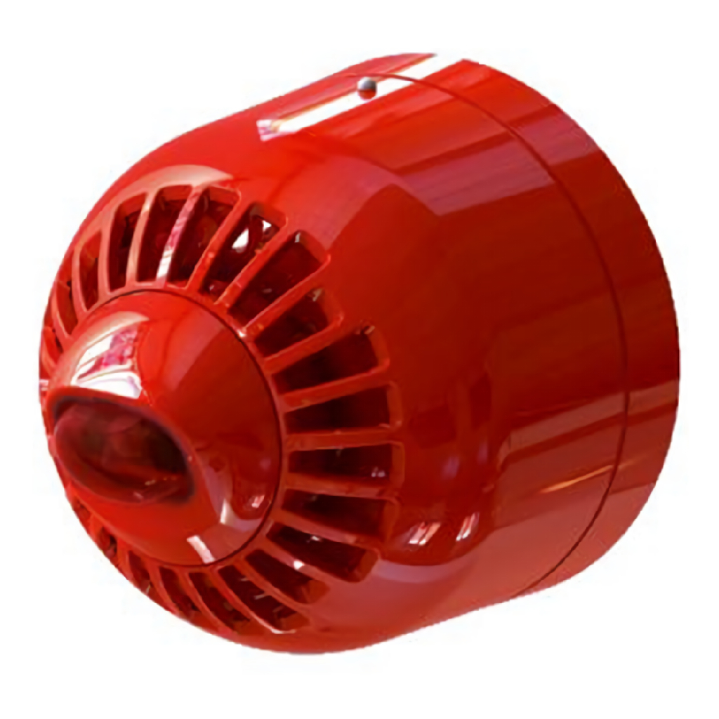 Aritech Sirena convencional y baliza Aritech de alarma de policarbonato para interior. Montaje en pared. Lámpara lanzadestellos rojo 85 a 97 dB