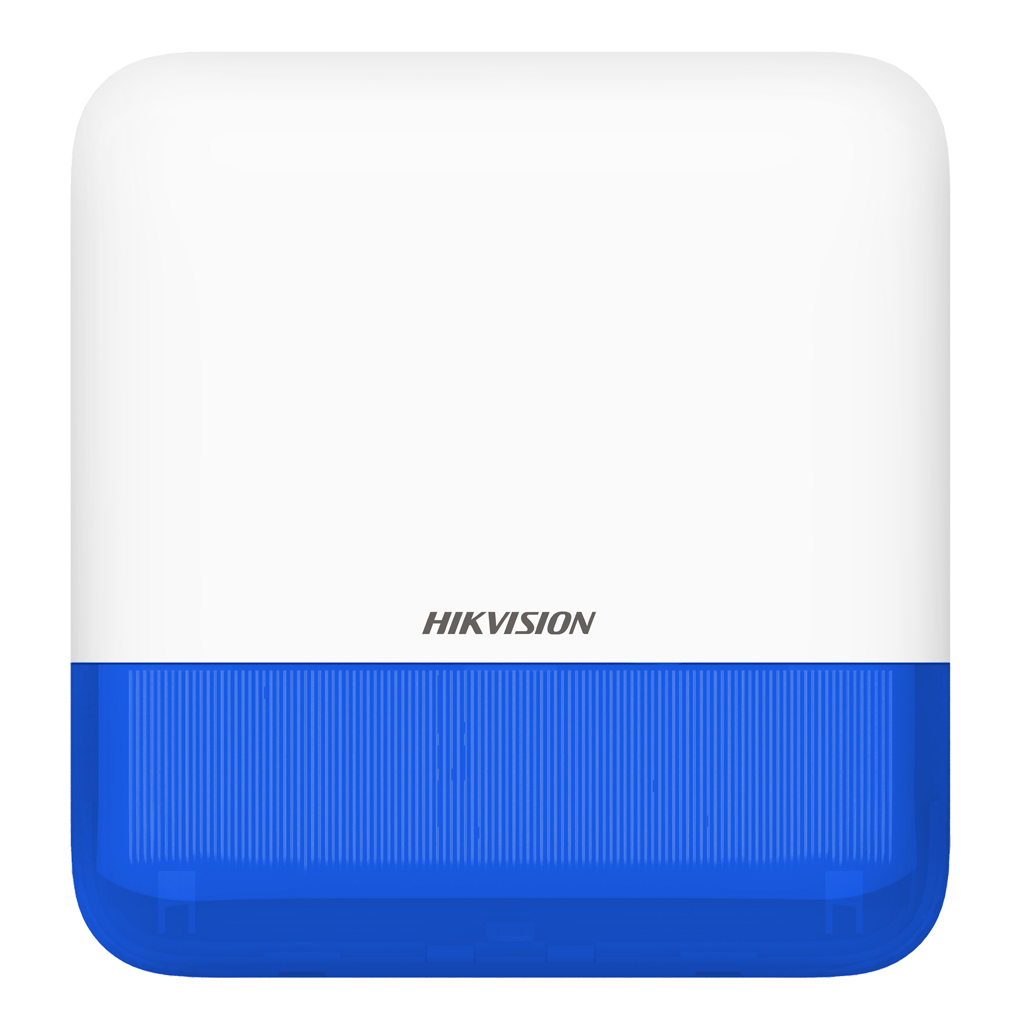DS-PS1-E-WE (Blue Indicator) - Sirena inalámbrica de exterior compatible 868 Mhz Hikvision AXPRO Indicador Azul