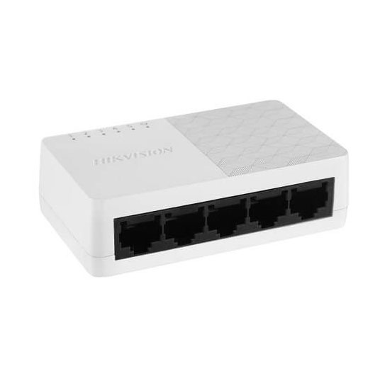 Hikvision Switch 5 puertos RJ45 Fast Ethernet 10/100 Mbps no administrado · Ref. DS-3E0105D-O