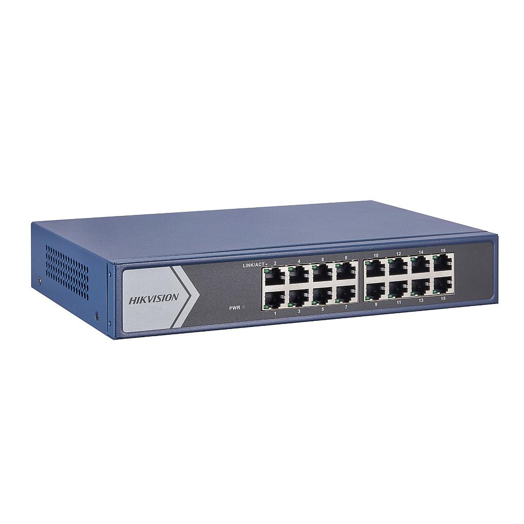 Hikvision Switch Gigabit 16 puertos inteligente administrado · Ref. DS-3E1516-EI