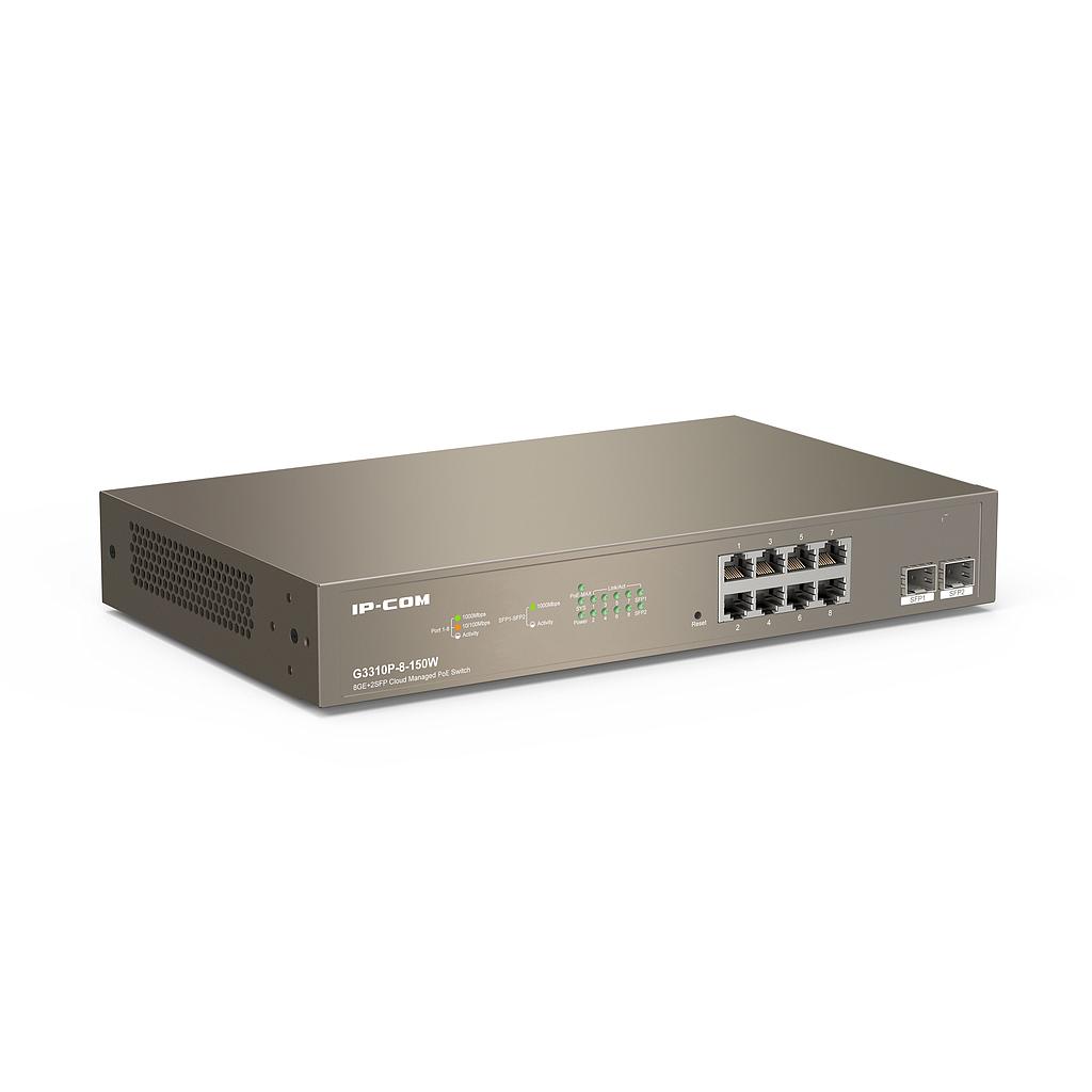 G3310P-8-150W - Switch inteligente 8 PoE Gigabit + 2 puertos SFP Gestionable Acceso a nube L2 IP-COM