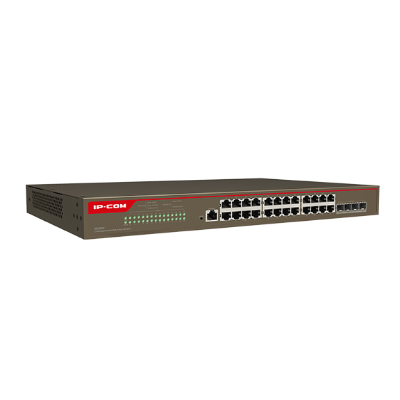 IPCOM Switch inteligente gestionable 24 puertos Gigabit (10/100/1000 Mbps) + 4 puerto SFP 10G L3 IP-COM · Ref. G5328X