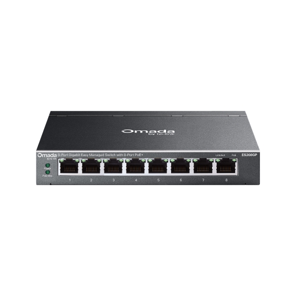 TP-Link Switch Omada 8-Puertos con 8 Puertos PoE+ · Ref. ES208GP