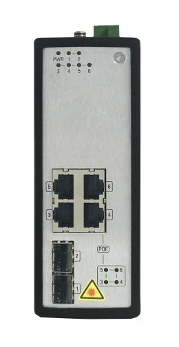 Hikvision Switch POE industrial no administrado Gigabit de 4 puertos Puerto gigabit completo · Ref. DS-3T0506P