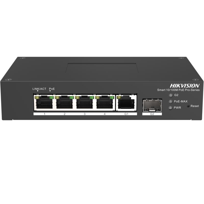 Hikvision Switch PoE inteligente administrado Fast Ethernet 4 puertos 10/100 Mbps · Ref. DS-3T1306P-SI/HS