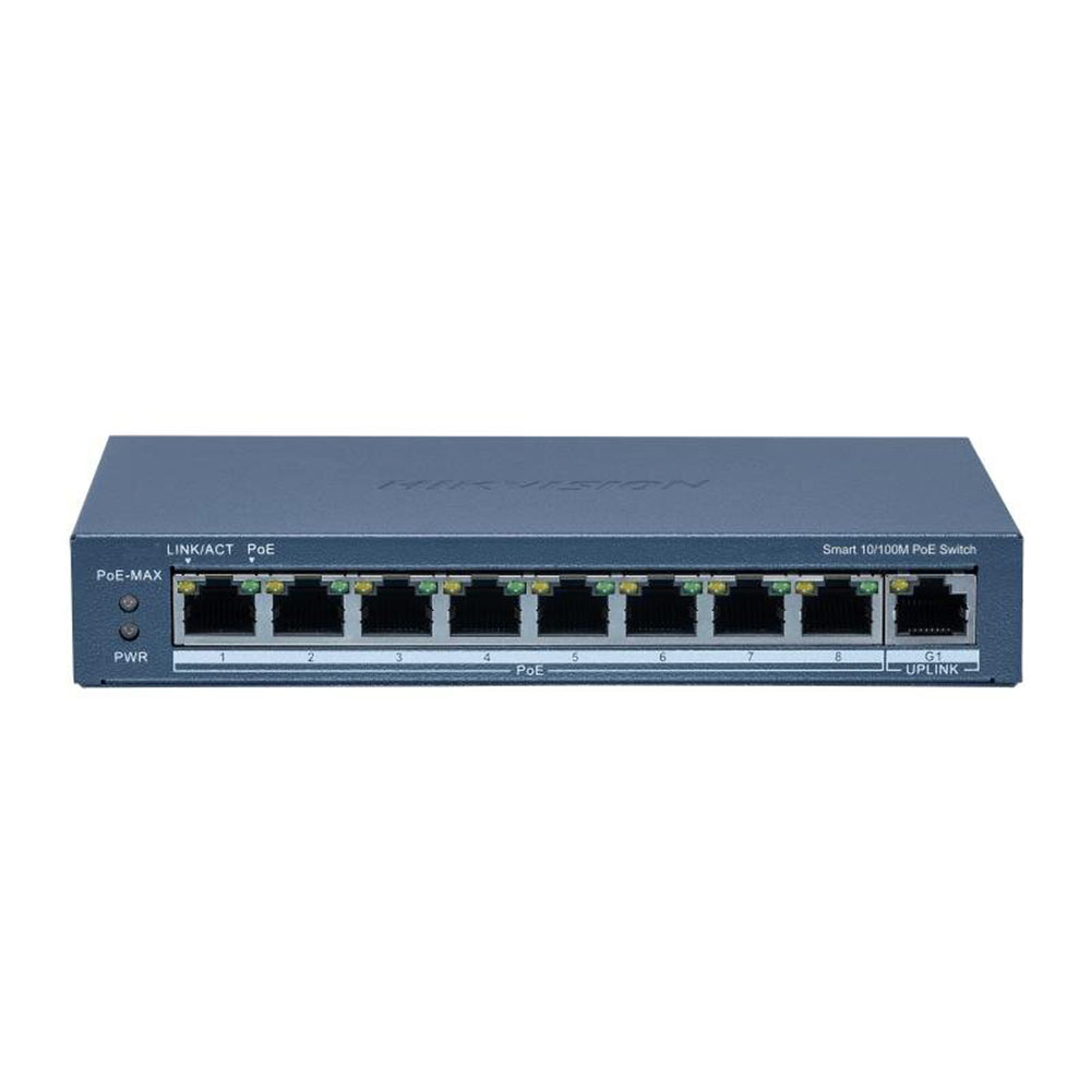 Hikvision Switch POE inteligente Fast Ethernet 8 puertos · Ref. DS-3E1309P-EI(B)
