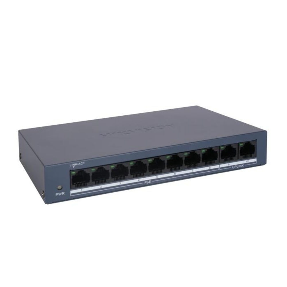 Hikvision Switch POE no administrado Fast Ethernet de 8 puertos 100Mbps · Ref. DS-3E0110MP-E/M