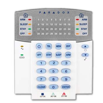 Paradox Teclado de LEDS Paradox cableado de 32 zonas K32+