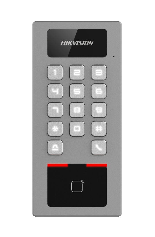 DS-K1T502DBWX - Terminal 2en1 Autónomo Exterior APP Hik-Connect. Control Acceso tarjeta/teclado Audioportero. Hikvision