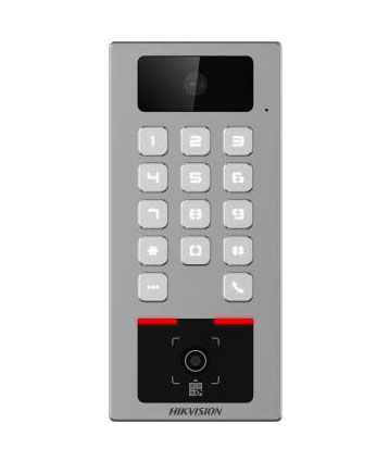 Hikvision Terminal 2en1 Autónomo Exterior. Cámara 2MP. Control Acceso tarjeta/teclado/QR y Videoportero APP Hik-Connect. Intercom audio y video. No