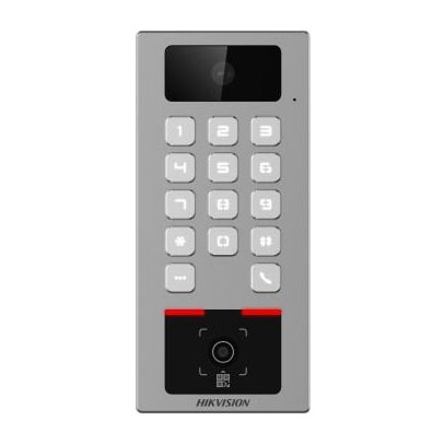 Hikvision Terminal autónomo POE de control de entrada Acceso por tarjeta, PIN, QR. Cámara 2 MP · Ref. DS-K1T502DBWX-CQRE1