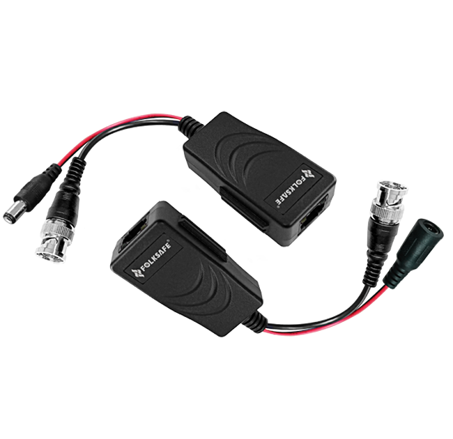 Folksafe Transceptor pasivo de vídeo (balun) y alimentación especial HD-TVI , AHD, CVI · Ref. BSC01922