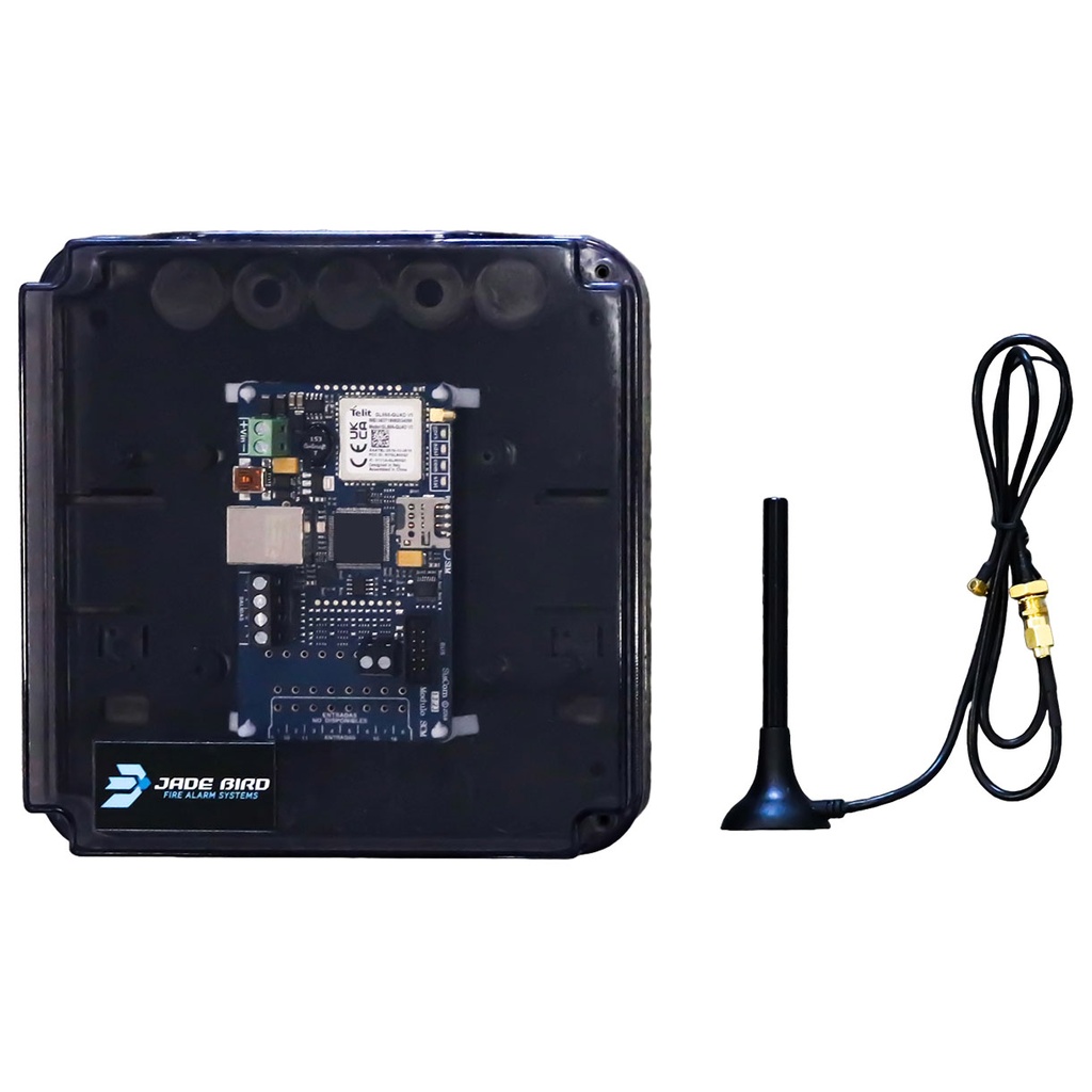 Jade Bird Transmisor a CRA (EN 54-21) con acceso al Cloud. Requiere de tarjeta de comunicación JBE-P2L2-NET. · Ref. JBE-FB2