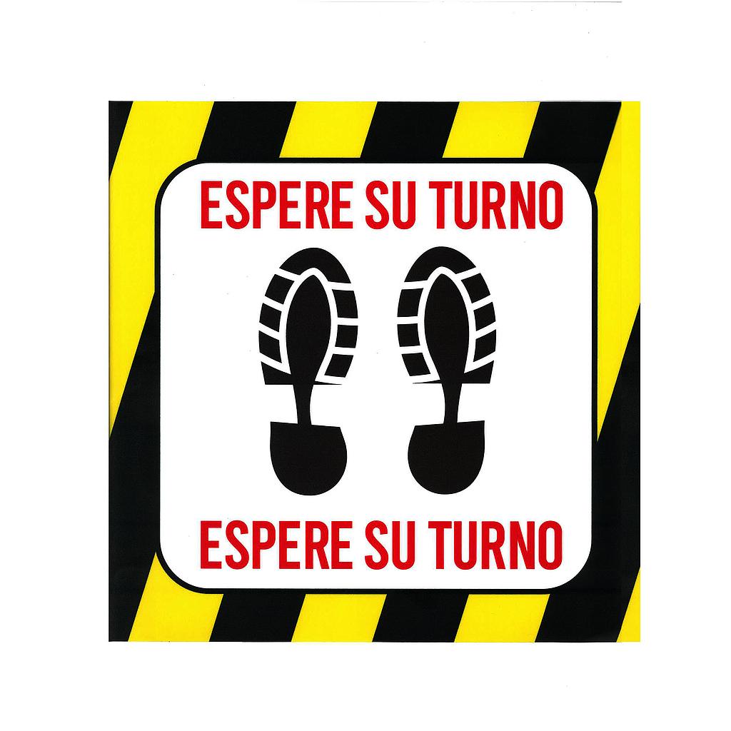 Vinilo Cuadrado Espere su Turno · Ref. BSC20589