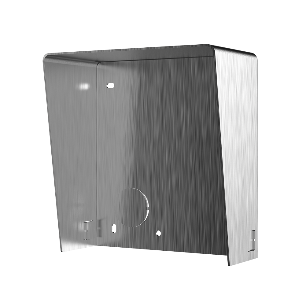 Hikvision Visera Protectora de lluvia para videoportero de 1 módulo Acero inoxidable Superficie · Ref. DS-KABD8003-RS1/S