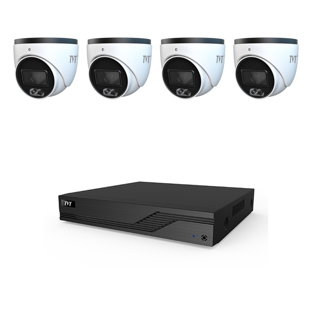 DeSecur Kit videovigilancia IP 4 cámaras 4MP PoE · NVR 4 canales · Sistema CCTV completo para hogar tienda o negocio