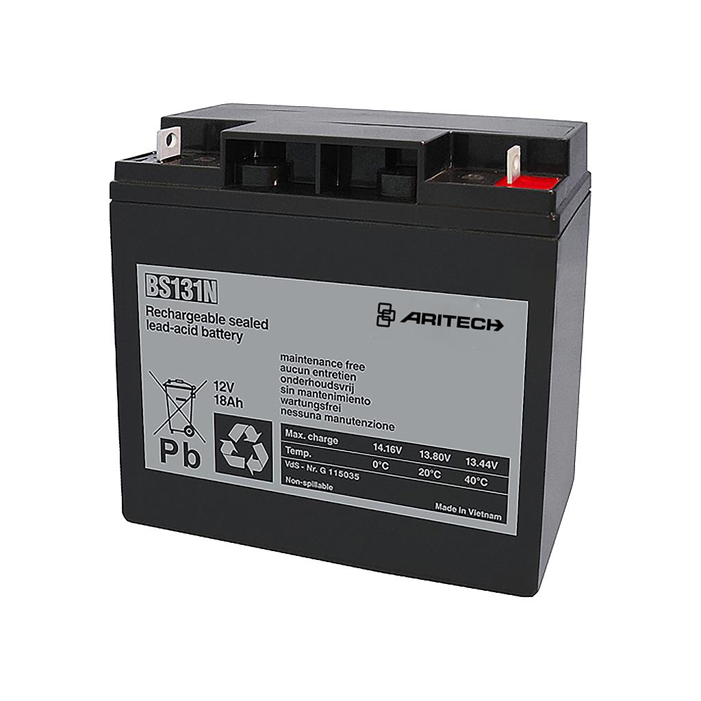 Aritech Batería sellada de plomo de 12V/18Ah Sin mantenimiento A prueba de fugas · Ref. BS131N