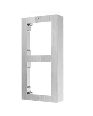 Hikvision Caja de registro en superficie para 2 módulos de videoportero Hikvision acabado en acero inoxidable · Ref. DS-KD-ACW2/S