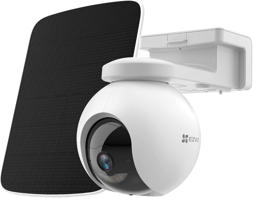 EZVIZ Cámara Smart Home PT Wifi 6 8MP 4mm Batería Rotativa 360º + Panel Solar · Ref. CS-HB8/SP(4K)