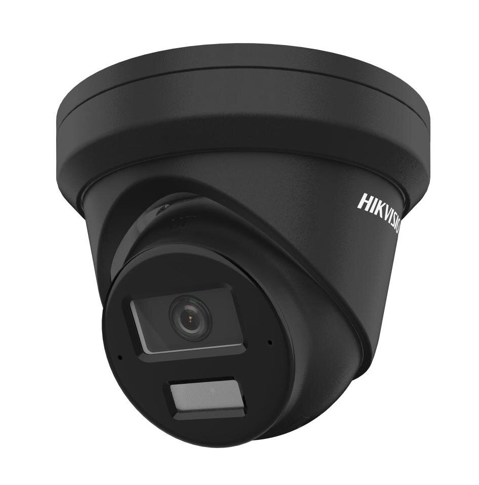 Hikvision Cámara Turret IP 4MP 2.8mm Acusense Smart Hybrid Light 30m MIC Black · Ref. DS-2CD2343G2-LI2U(2.8mm)(BLACK)