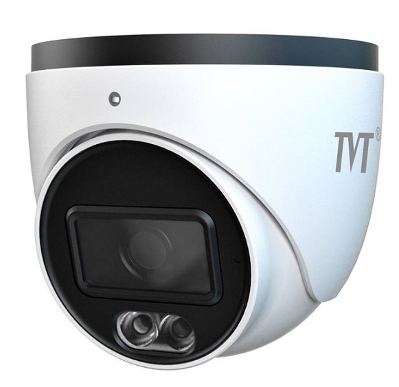 TVT Cámara Turret IP 4MP 2.8mm Iluminación Dual IR 30m luz blanca 30m IP67 MIC · Ref. TD-9544S4-C(D/PE/AW2)