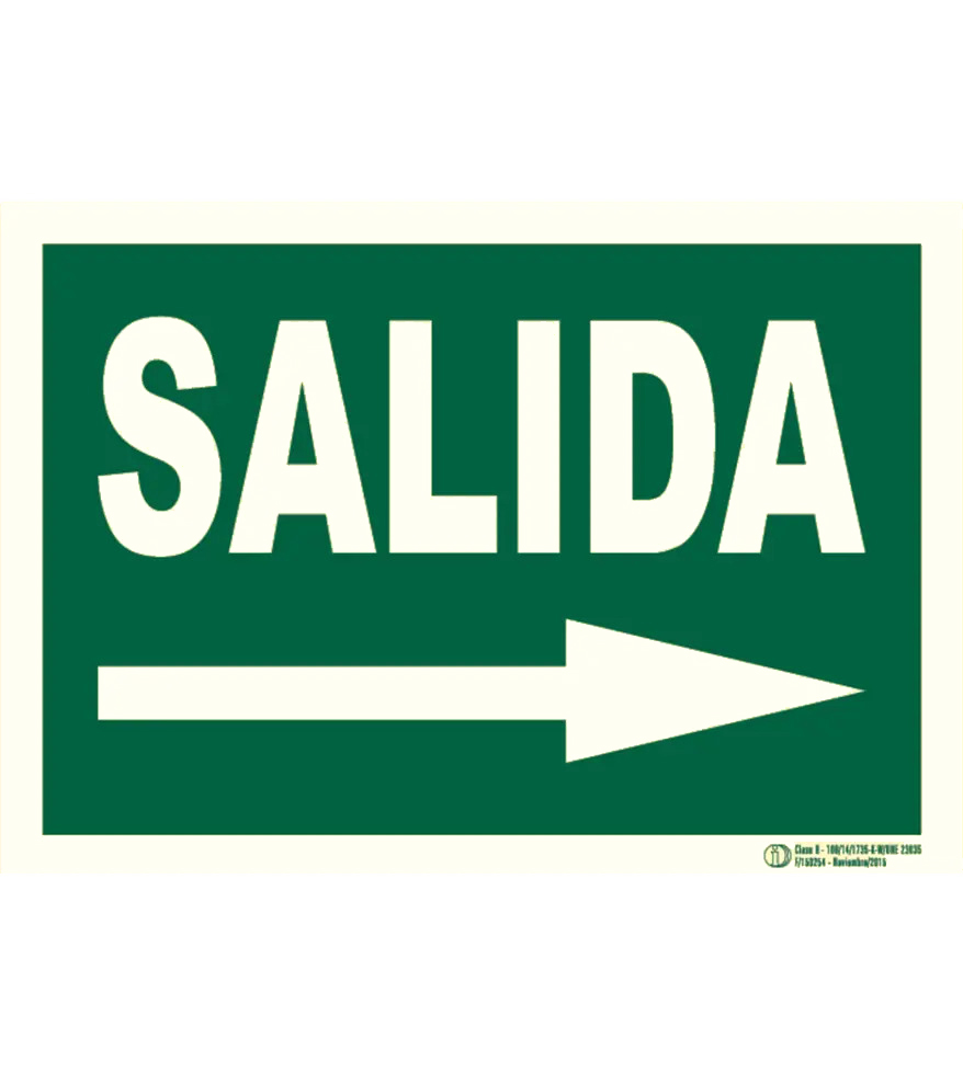 Cartel de Señalización Evacuación salida derecha · Ref. E-320