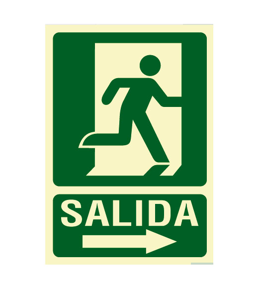 Cartel de Señalización Evacuación salida derecha · Ref. BSCEV402