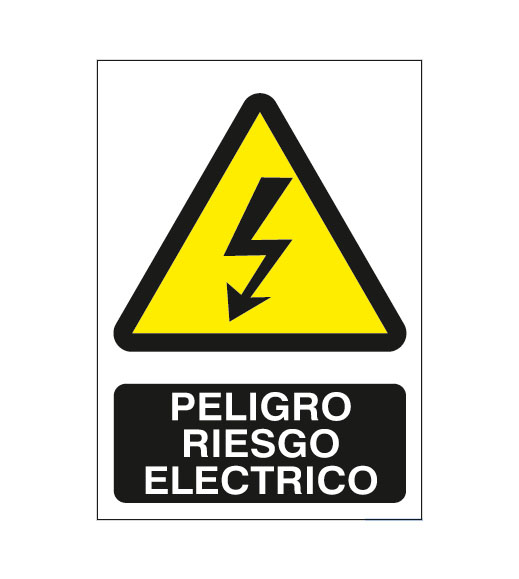 Cartel de Señalización Peligro Riesgo Eléctrico · Ref. BSCAP319