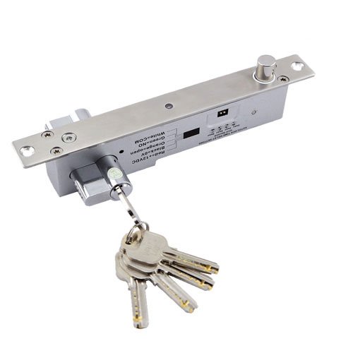 Cerradura electromagnética para puerta. Con cierre tipo "bulón" y bombillo con llave Retención 1000Kg Acero inoxidable · Ref. YB-500C(LED)