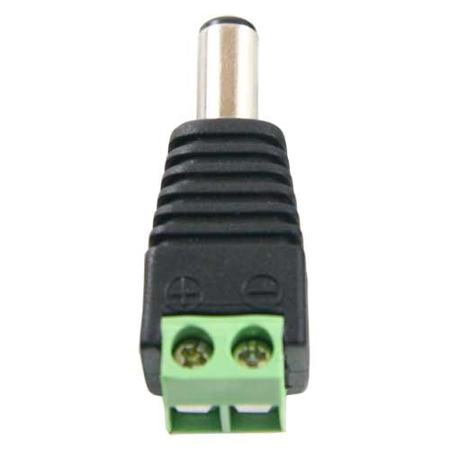 Conector DC macho estándar con salida +/- de 2 terminales para alimentación · Ref. BSC00942