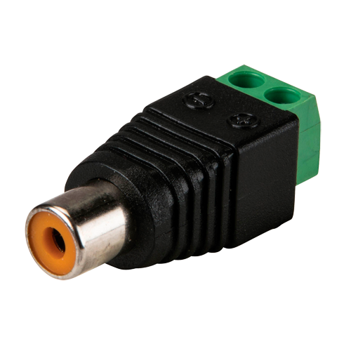 Conector hembra RCA con salidas +/- de 2 terminales · Ref. BSC23363