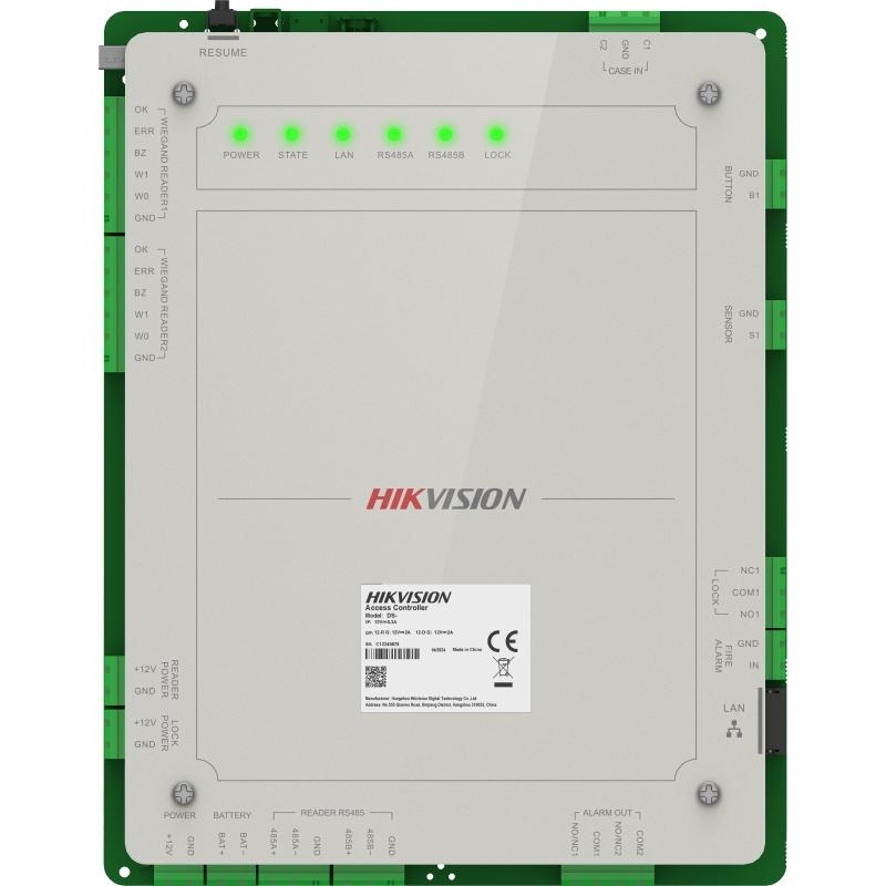 Hikvision Controladora acceso multi-identificación facial, huella, tarjeta, QR o PIN. 1 puerta · Ref. DS-K2621X(P)